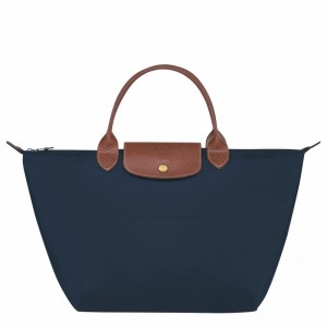 Bolsa de Mão Longchamp Le Pliage Original M Feminino Azul Marinho Brasil | L1623089P68