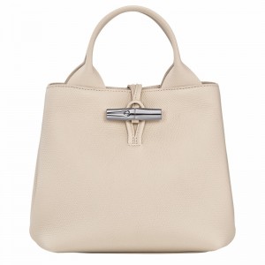 Bolsa de Mão Longchamp Le Roseau S Feminino Branco Brasil | 10273HFP555