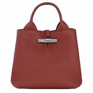 Bolsa de Mão Longchamp Le Roseau S Feminino Marrom Brasil | 10273HFP404