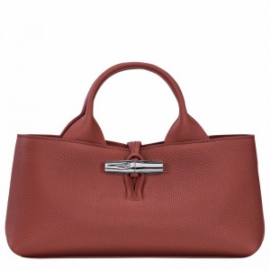 Bolsa de Mão Longchamp Le Roseau S Feminino Marrom Brasil | 10280HFP404