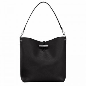 Bolsas De Ombro Longchamp Le Roseau M Feminino Pretas Brasil | 10281HFP001