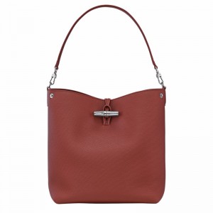 Bolsas De Ombro Longchamp Le Roseau M Feminino Marrom Brasil | 10281HFP404