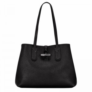 Bolsas Tote Longchamp Le Roseau Essential M Feminino Pretas Brasil | 10183968001