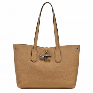 Bolsas Tote Longchamp Le Roseau Essential M Feminino Caqui Brasil | 10183968026