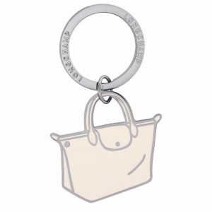 Porta-chaves Longchamp Le Pliage Feminino Branco Brasil | 36070MET037