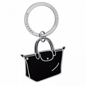 Porta-chaves Longchamp Le Pliage Feminino Pretas Brasil | 36070MET001