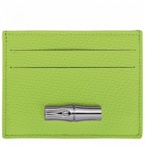 Porta Cartão Longchamp Le Roseau Feminino Verdes Brasil | L3218HFP355