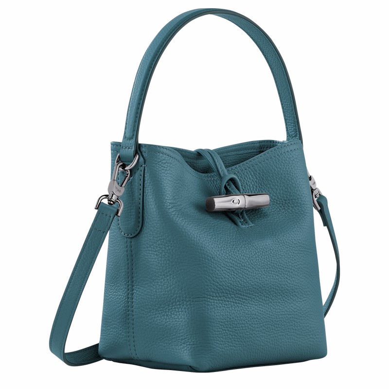 Bolsa Balde Longchamp Le Roseau Essential XS Feminino Azul Claro Brasil | 10159968P89