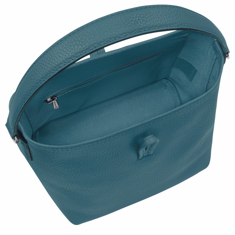 Bolsa Balde Longchamp Le Roseau Essential XS Feminino Azul Claro Brasil | 10159968P89