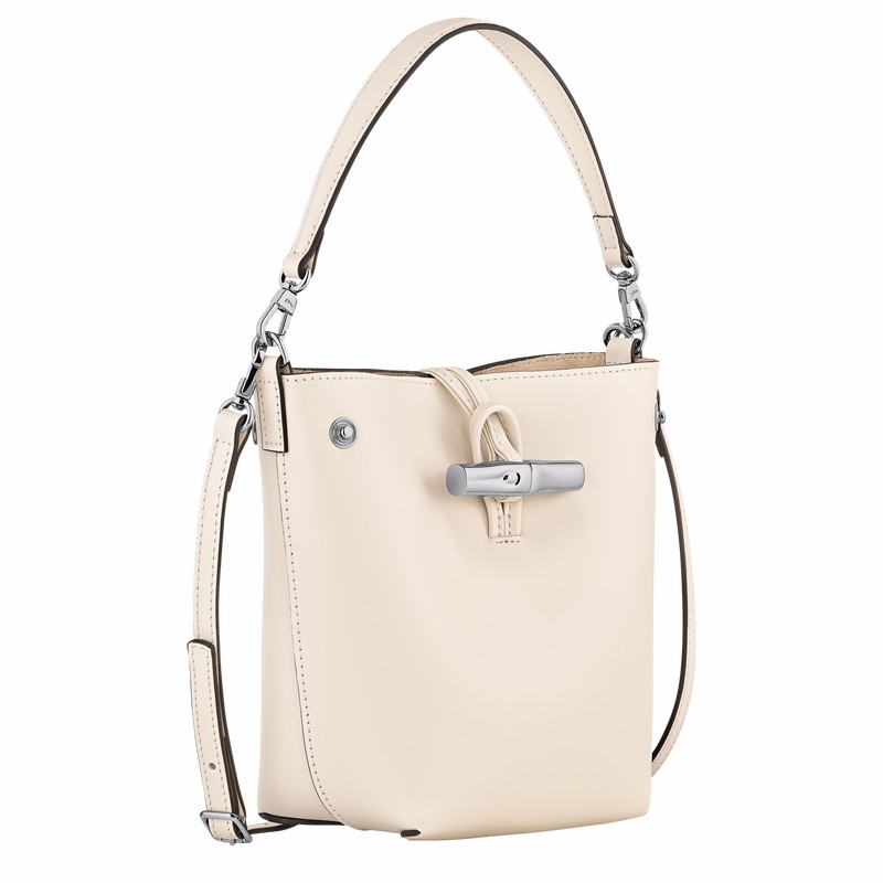 Bolsa Balde Longchamp Le Roseau XS Feminino Branco Brasil | 10229HCL037