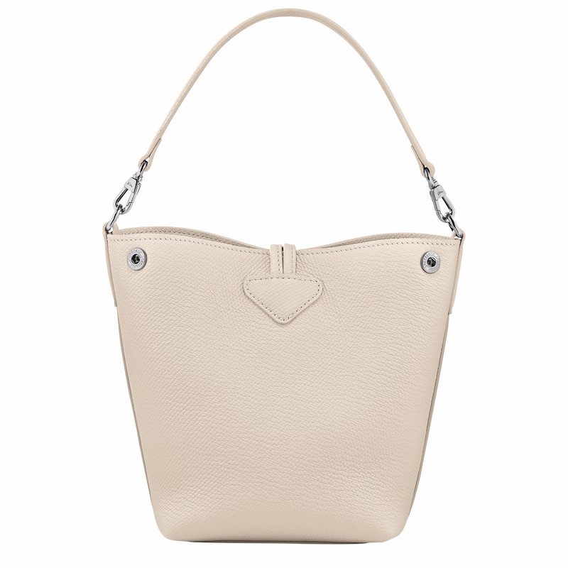 Bolsa Balde Longchamp Le Roseau XS Feminino Branco Brasil | 10279HFP555