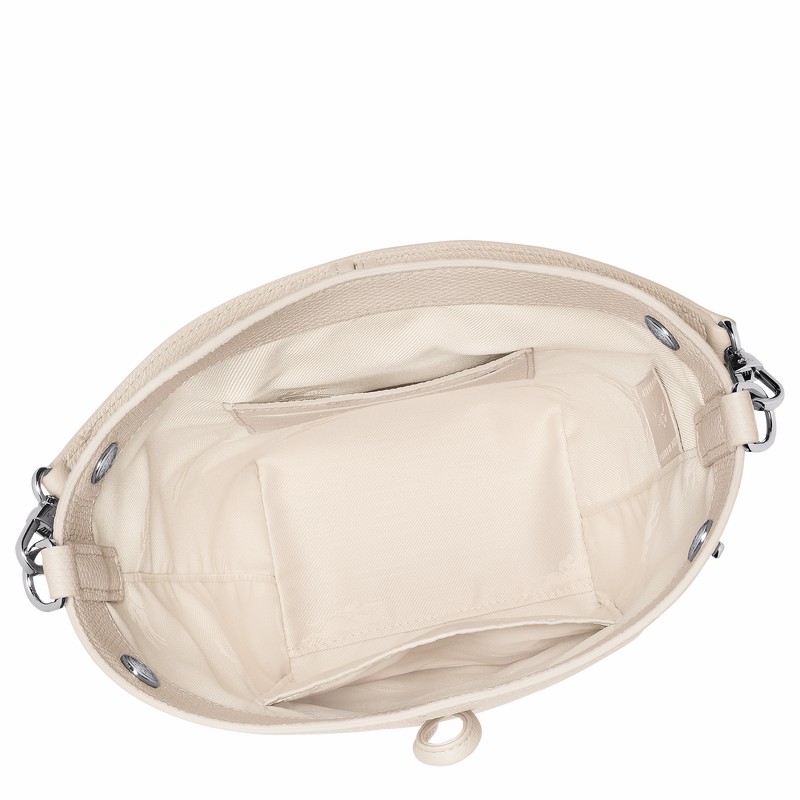 Bolsa Balde Longchamp Le Roseau XS Feminino Branco Brasil | 10279HFP555