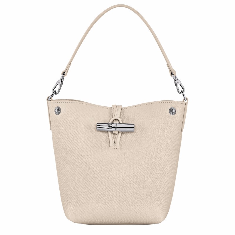 Bolsa Balde Longchamp Le Roseau XS Feminino Branco Brasil | 10279HFP555