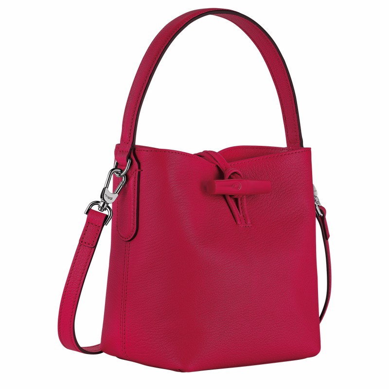 Bolsa Balde Longchamp Le Roseau XS Feminino Fucsia Brasil | 10159HECJ13