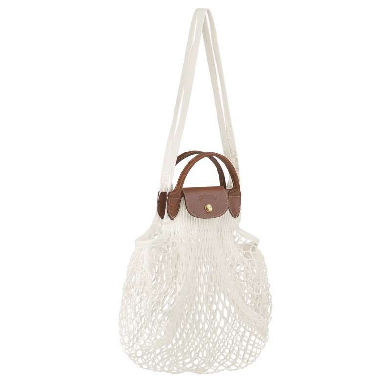 Bolsa De Malha Longchamp Le Pliage Filet L Feminino Branco Brasil | 10121HVH037