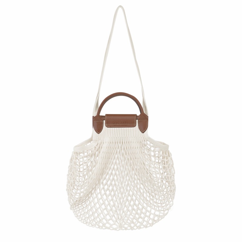 Bolsa De Malha Longchamp Le Pliage Filet L Feminino Branco Brasil | 10121HVH037