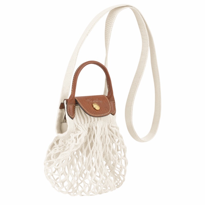 Bolsa De Malha Longchamp Le Pliage Filet XS Feminino Branco Brasil | 10139HVH037