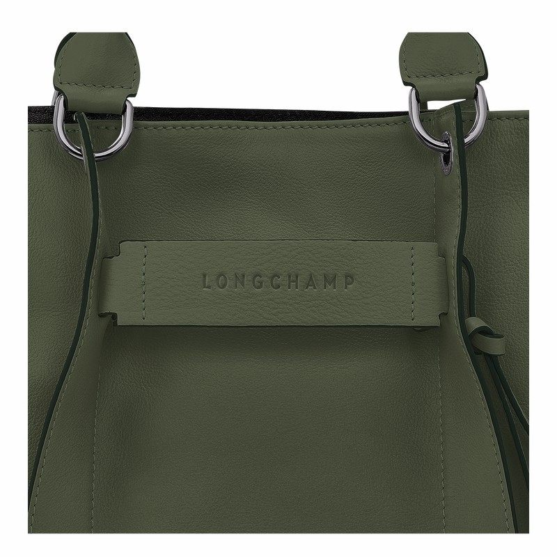 Bolsa de Mão Longchamp 3D L Feminino Caqui Brasil | 10198HCV292