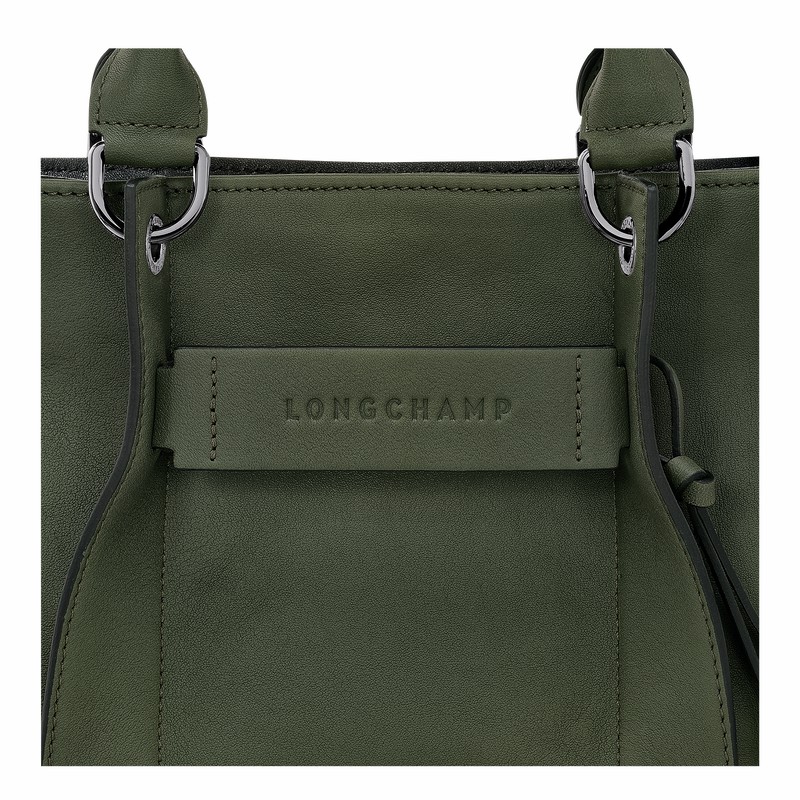 Bolsa de Mão Longchamp 3D S Feminino Caqui Brasil | 10197HCV292