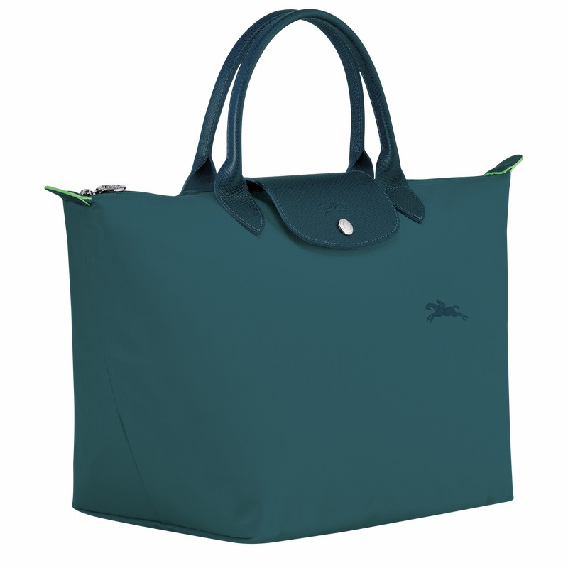 Bolsa de Mão Longchamp Le Pliage Green M Feminino Azul Claro Brasil | L1623919P89