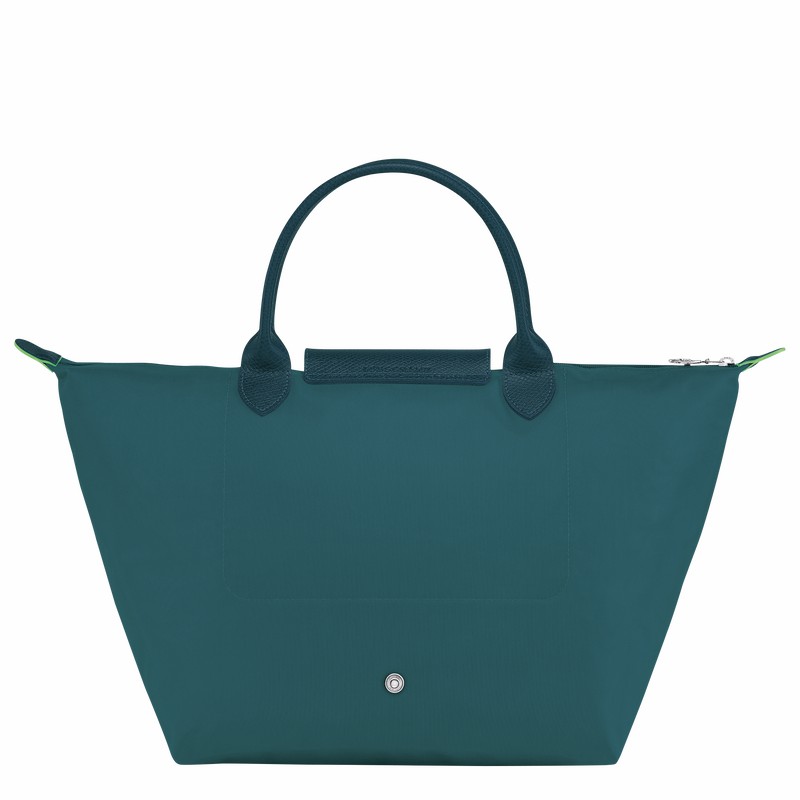 Bolsa de Mão Longchamp Le Pliage Green M Feminino Azul Claro Brasil | L1623919P89