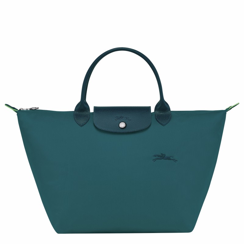 Bolsa de Mão Longchamp Le Pliage Green M Feminino Azul Claro Brasil | L1623919P89