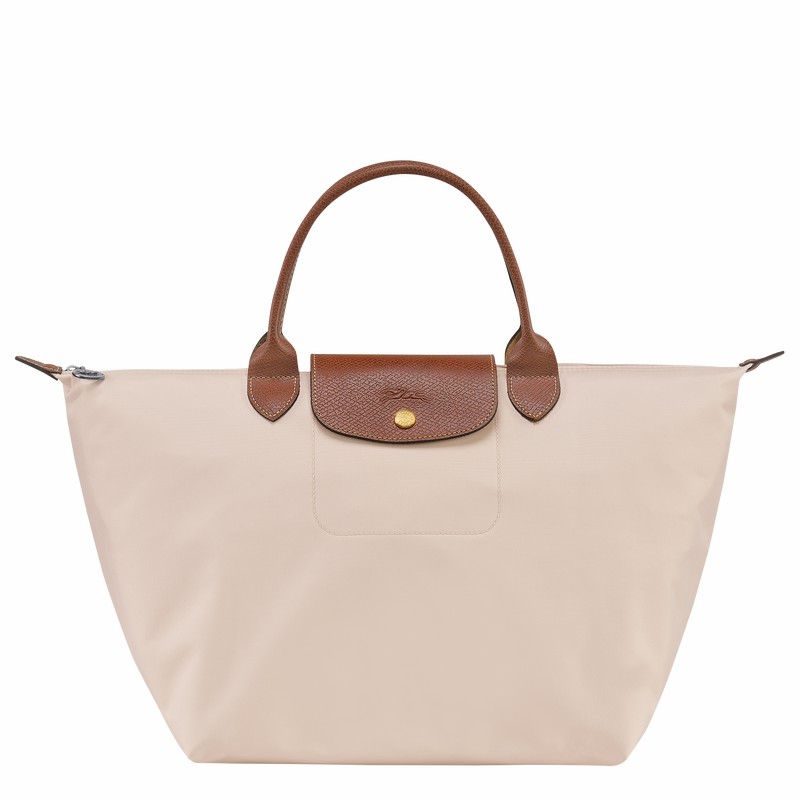 Bolsa de Mão Longchamp Le Pliage Original M Feminino Branco Brasil | L1623089P71