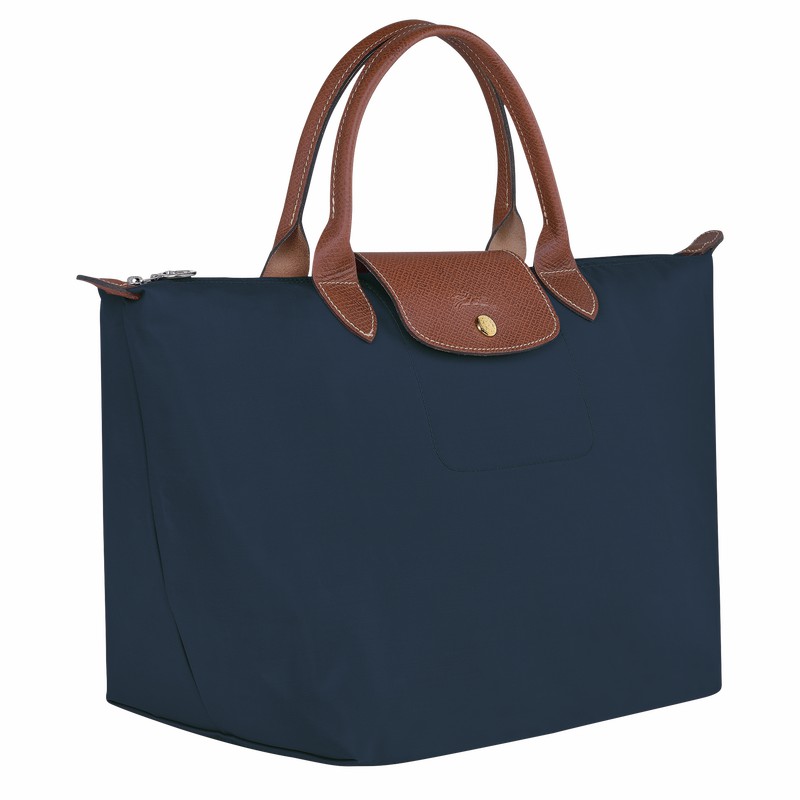 Bolsa de Mão Longchamp Le Pliage Original M Feminino Azul Marinho Brasil | L1623089P68