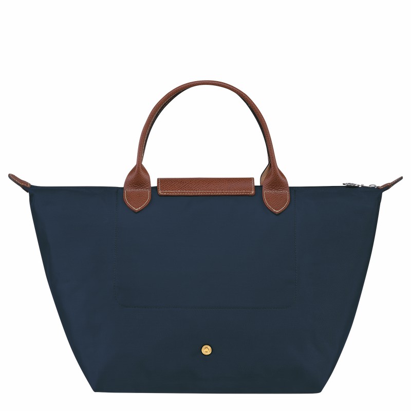 Bolsa de Mão Longchamp Le Pliage Original M Feminino Azul Marinho Brasil | L1623089P68