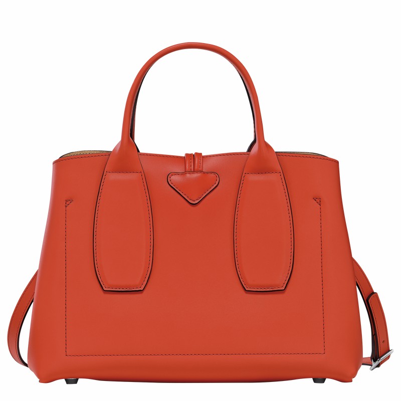 Bolsa de Mão Longchamp Le Roseau M Feminino Laranja Brasil | 10058HCL685