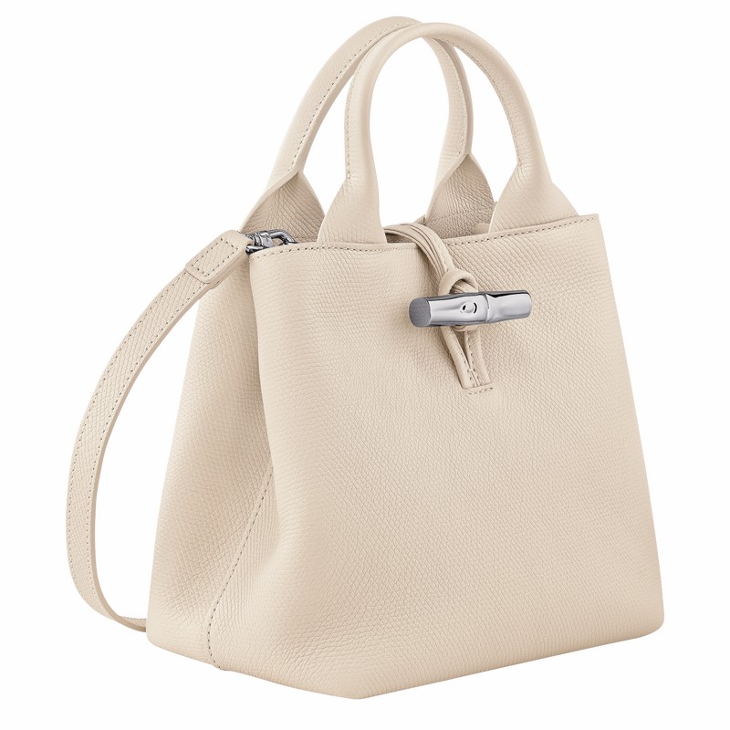 Bolsa de Mão Longchamp Le Roseau S Feminino Branco Brasil | 10273HFP555