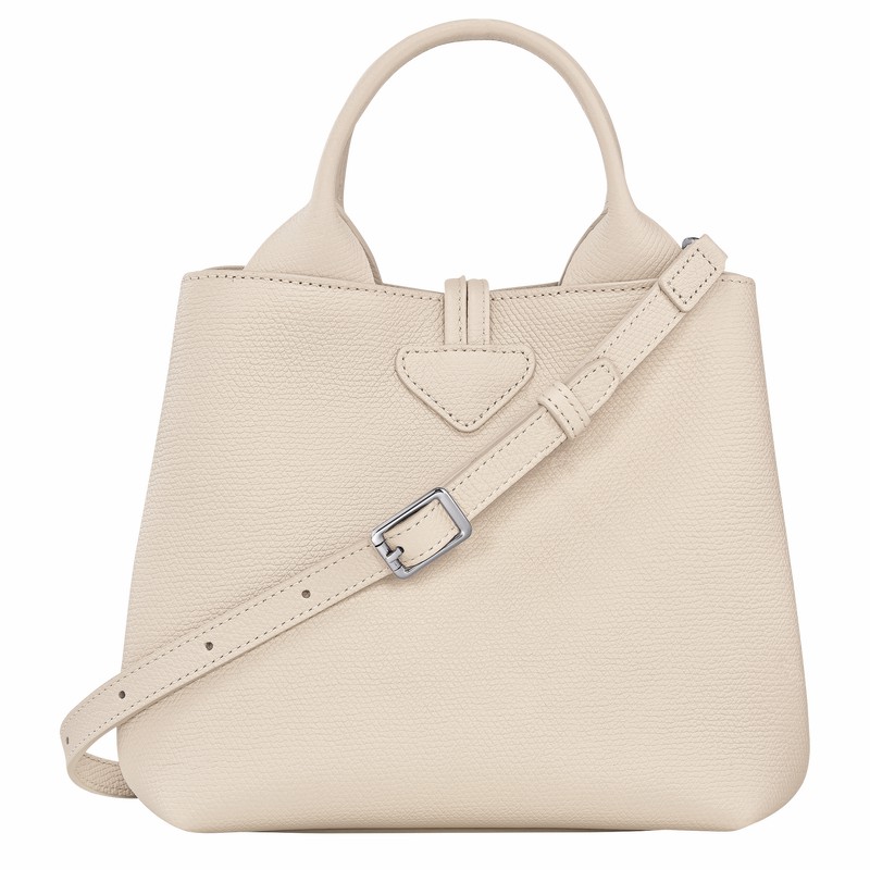 Bolsa de Mão Longchamp Le Roseau S Feminino Branco Brasil | 10273HFP555