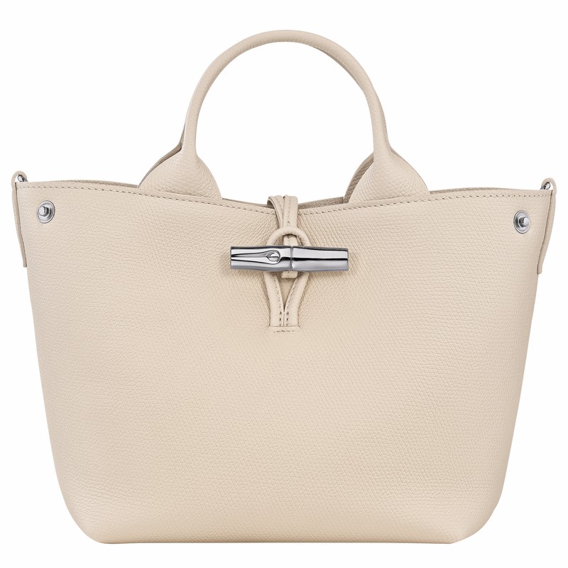 Bolsa de Mão Longchamp Le Roseau S Feminino Branco Brasil | 10273HFP555