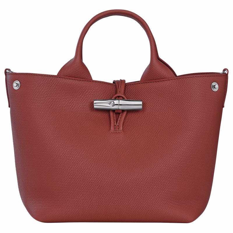 Bolsa de Mão Longchamp Le Roseau S Feminino Marrom Brasil | 10273HFP404