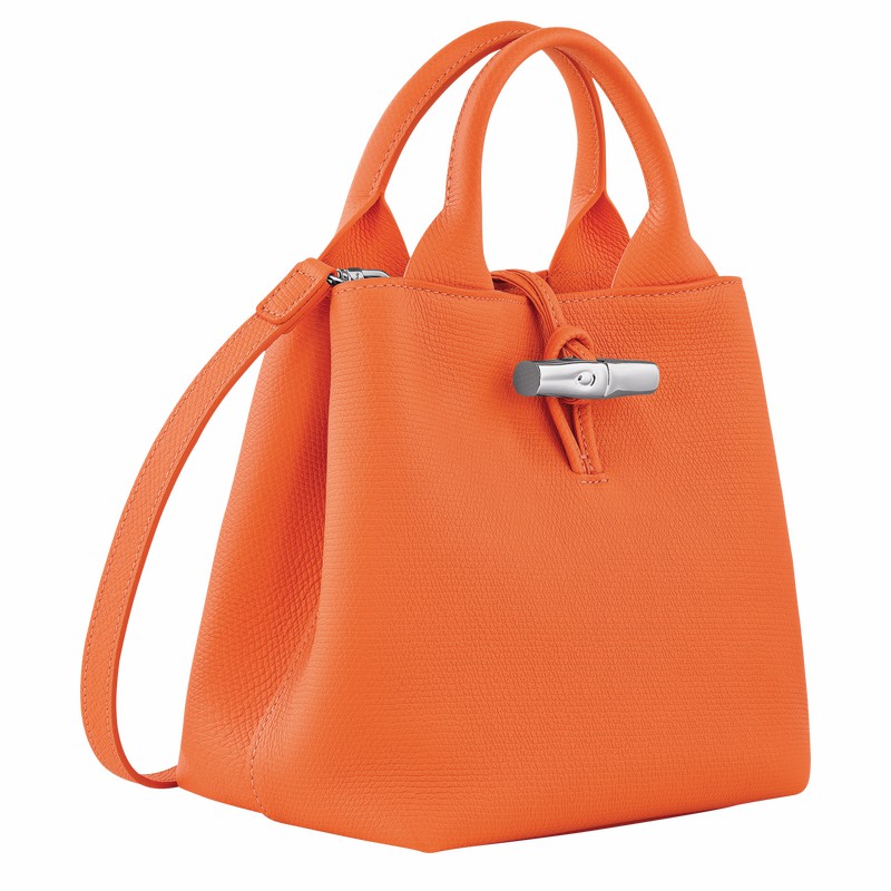 Bolsa de Mão Longchamp Le Roseau S Feminino Laranja Brasil | 10273HFP017