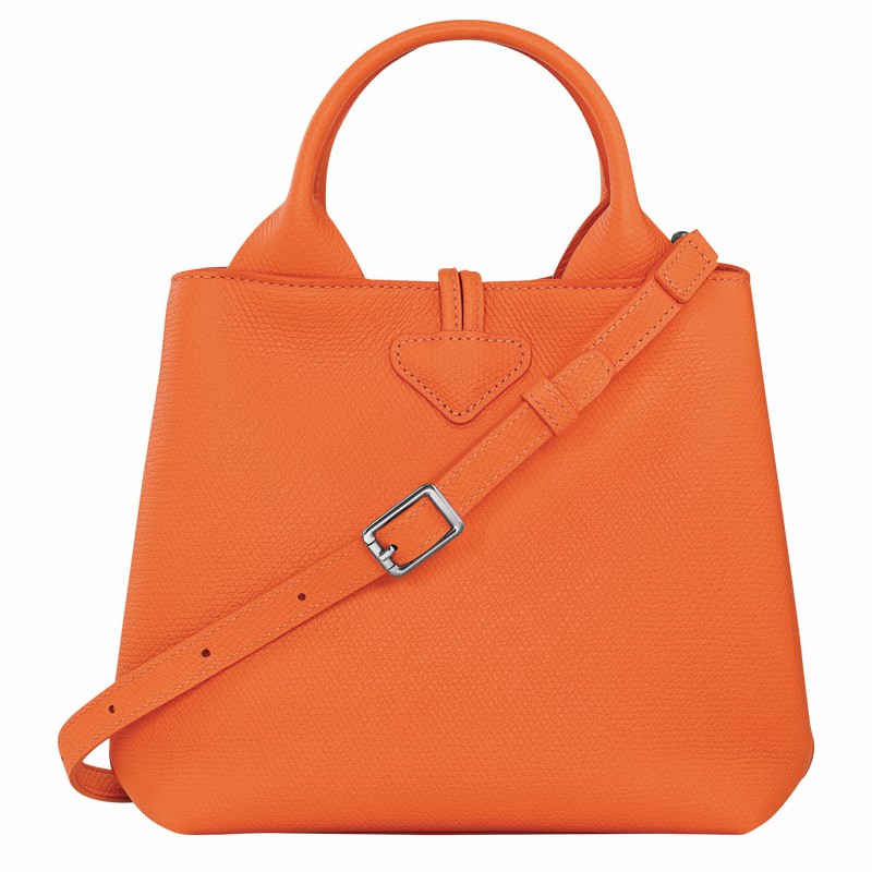 Bolsa de Mão Longchamp Le Roseau S Feminino Laranja Brasil | 10273HFP017