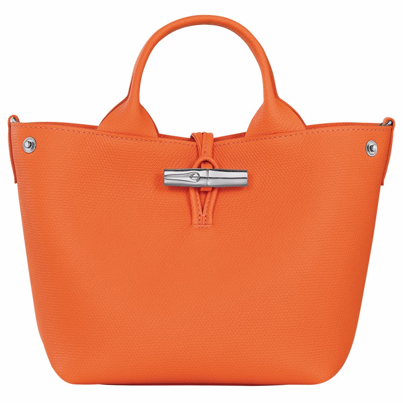 Bolsa de Mão Longchamp Le Roseau S Feminino Laranja Brasil | 10273HFP017