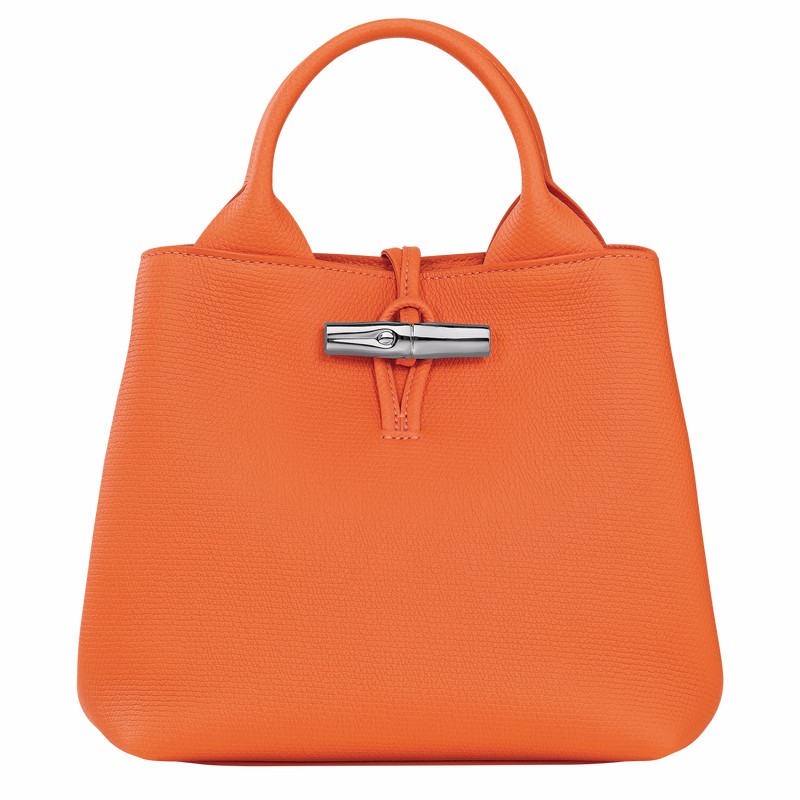 Bolsa de Mão Longchamp Le Roseau S Feminino Laranja Brasil | 10273HFP017