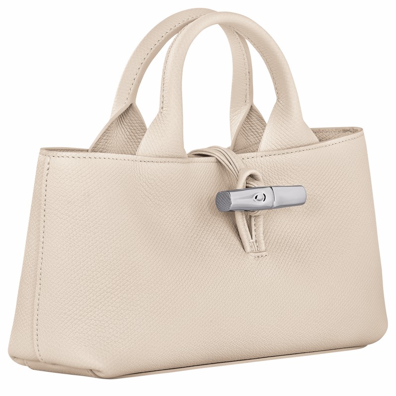 Bolsa de Mão Longchamp Le Roseau S Feminino Branco Brasil | 10280HFP555