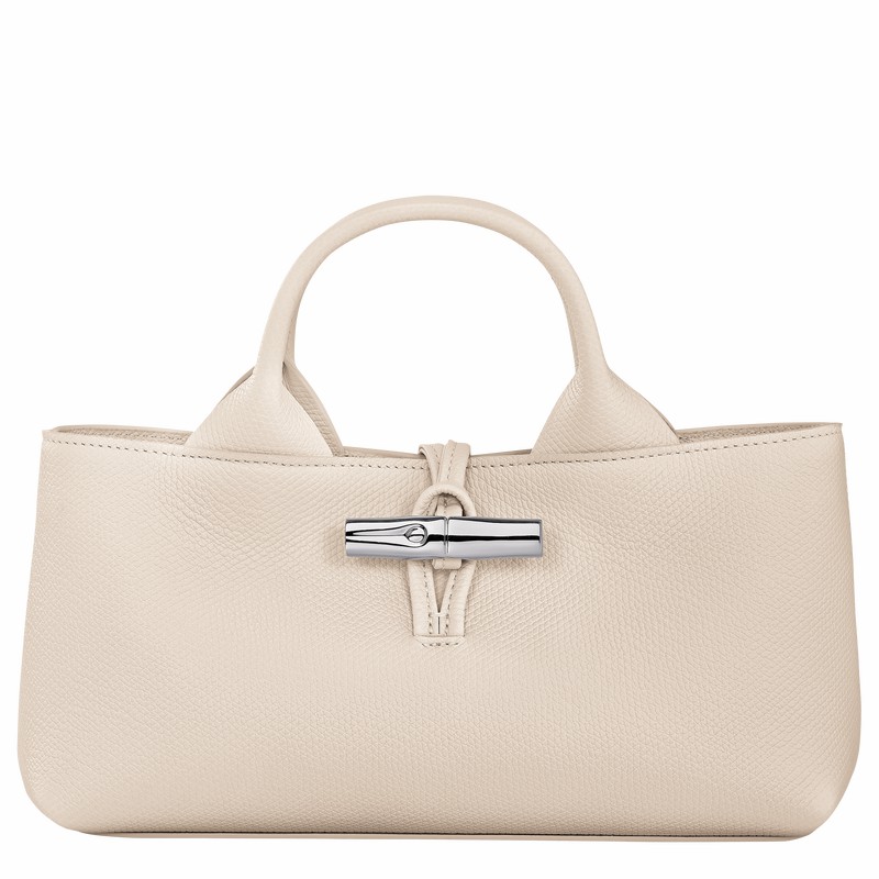 Bolsa de Mão Longchamp Le Roseau S Feminino Branco Brasil | 10280HFP555