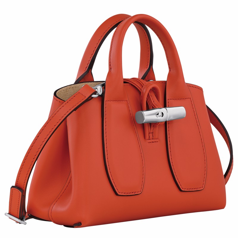 Bolsa de Mão Longchamp Le Roseau XS Feminino Laranja Brasil | 10057HCL685