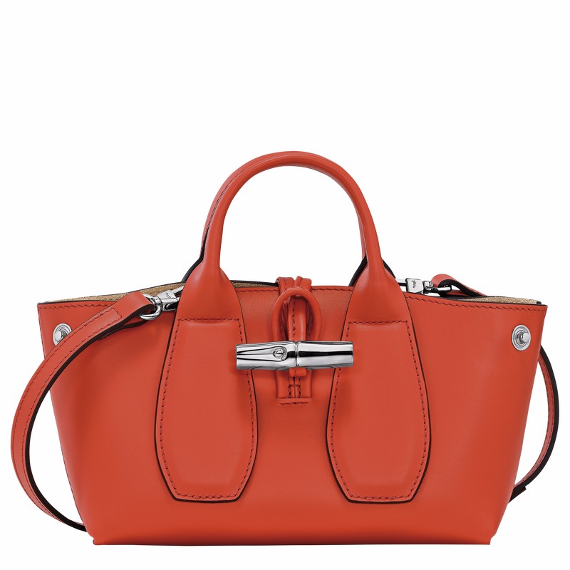 Bolsa de Mão Longchamp Le Roseau XS Feminino Laranja Brasil | 10057HCL685