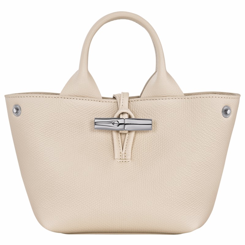 Bolsa de Mão Longchamp Le Roseau XS Feminino Branco Brasil | 10278HFP555