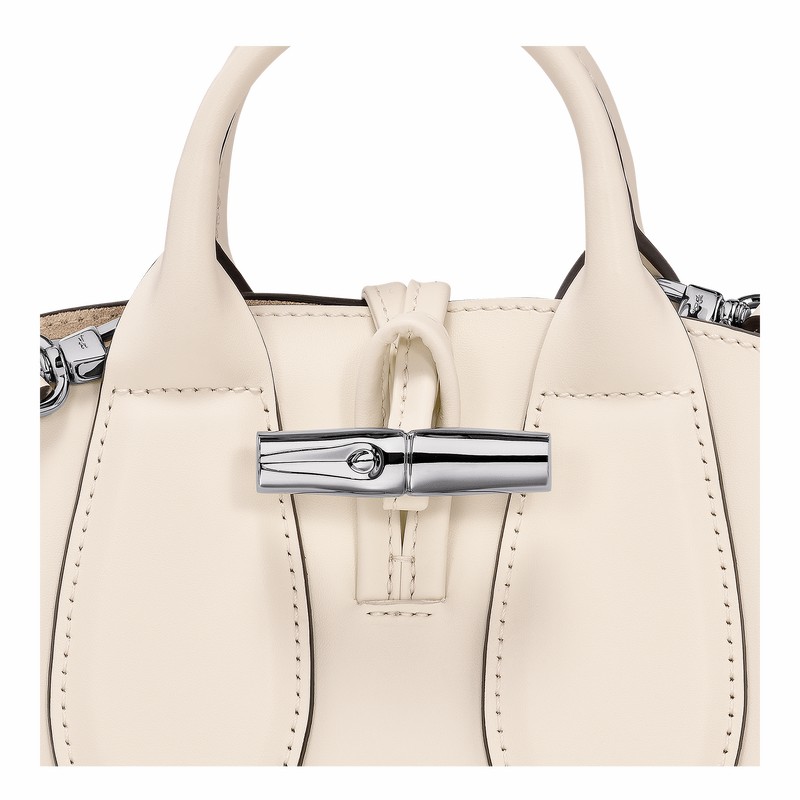 Bolsa de Mão Longchamp Le Roseau XS Feminino Branco Brasil | 10057HCL037