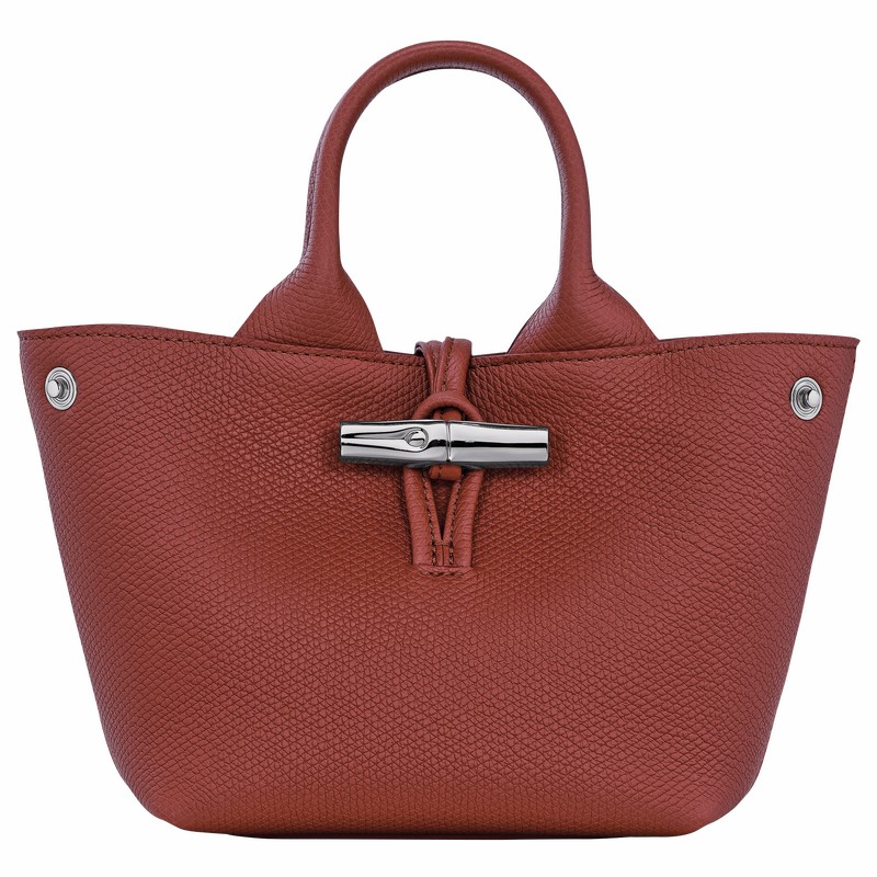 Bolsa de Mão Longchamp Le Roseau XS Feminino Marrom Brasil | 10278HFP404