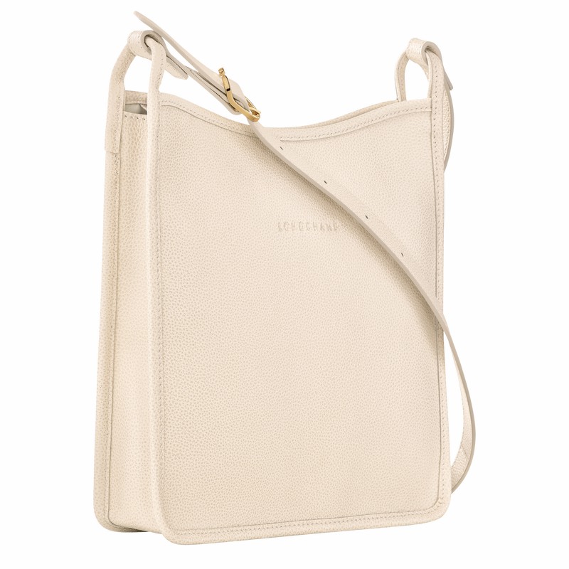 Bolsas Crossbody Longchamp Le FOULONNÉ M Feminino Branco Brasil | 10140021555