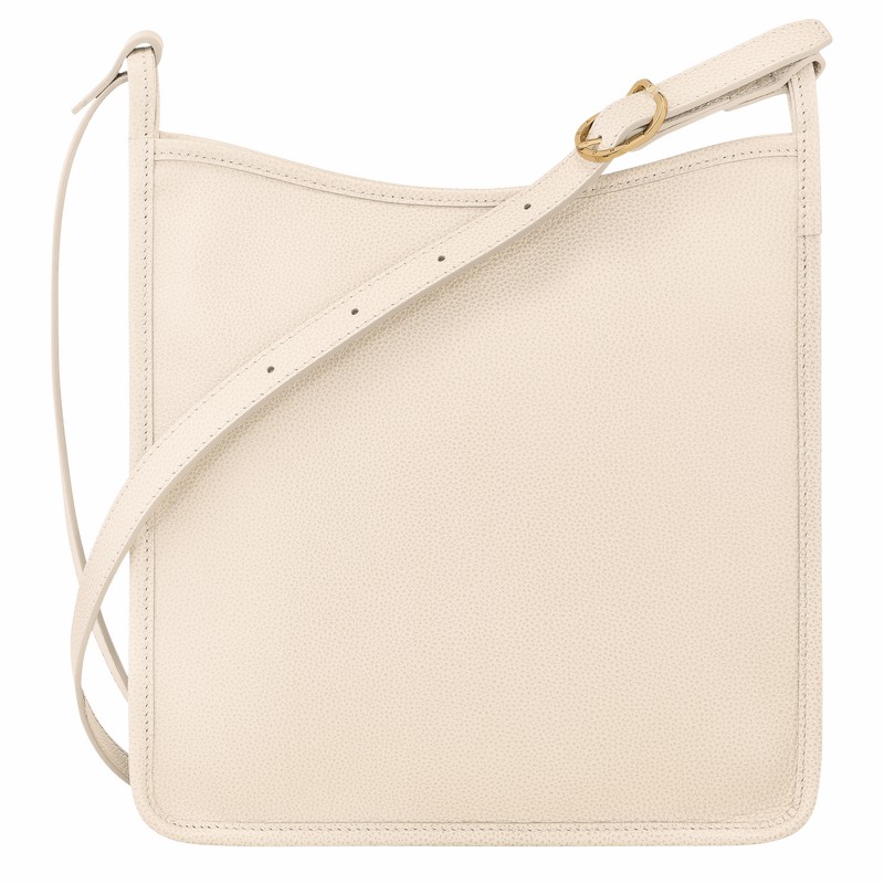 Bolsas Crossbody Longchamp Le FOULONNÉ M Feminino Branco Brasil | 10140021555