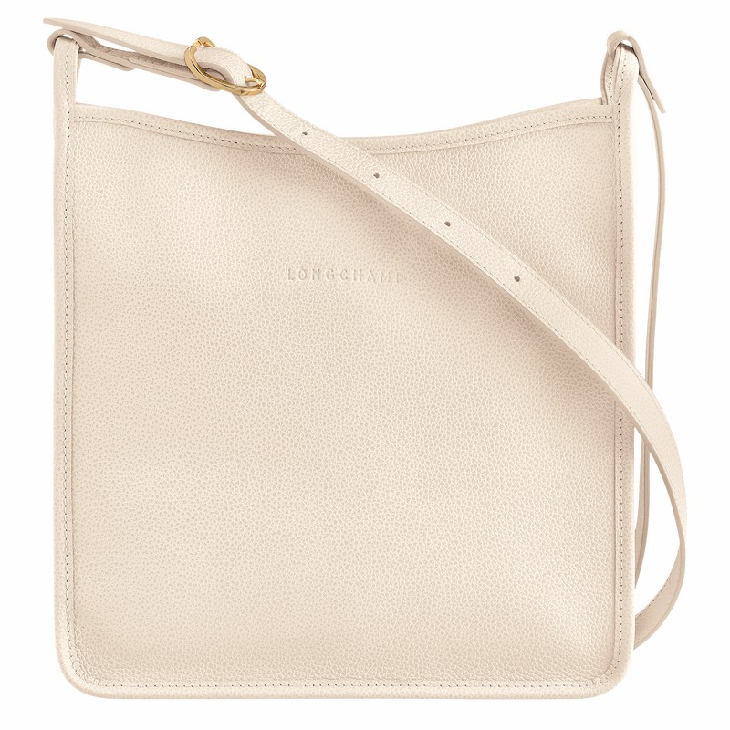 Bolsas Crossbody Longchamp Le FOULONNÉ M Feminino Branco Brasil | 10140021555