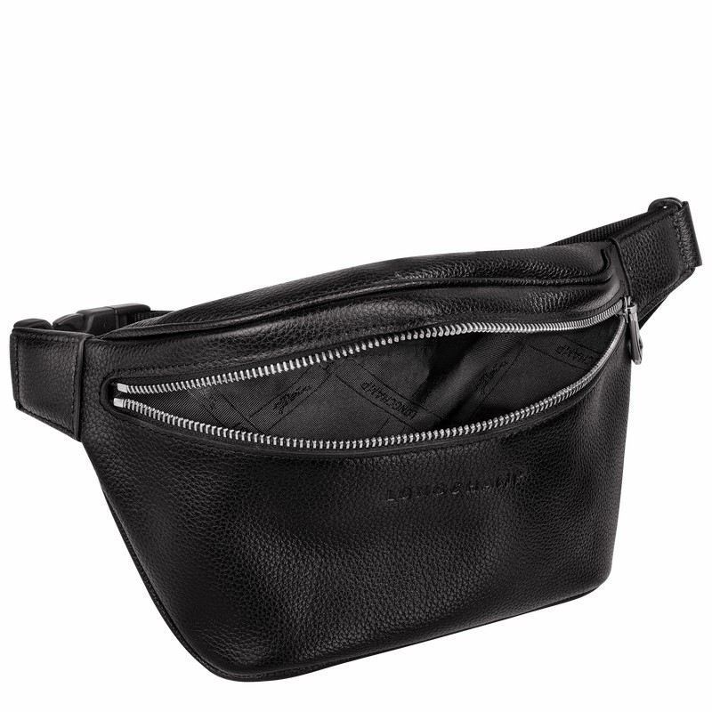 Bolsas De Cintura Longchamp Le FOULONNÉ M Masculino Pretas Brasil | 20045021047-