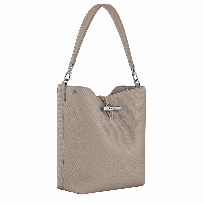 Bolsas De Ombro Longchamp Le Roseau M Feminino Cinzentas Brasil | 10281HFP266